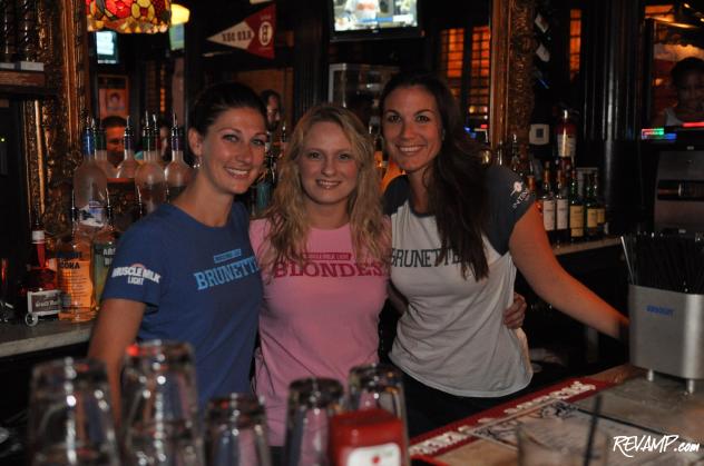(L-R) Kristen Murdock, Judy Mayka, and Carissa Maguire manned the bar at Rhino on Wednesday night.